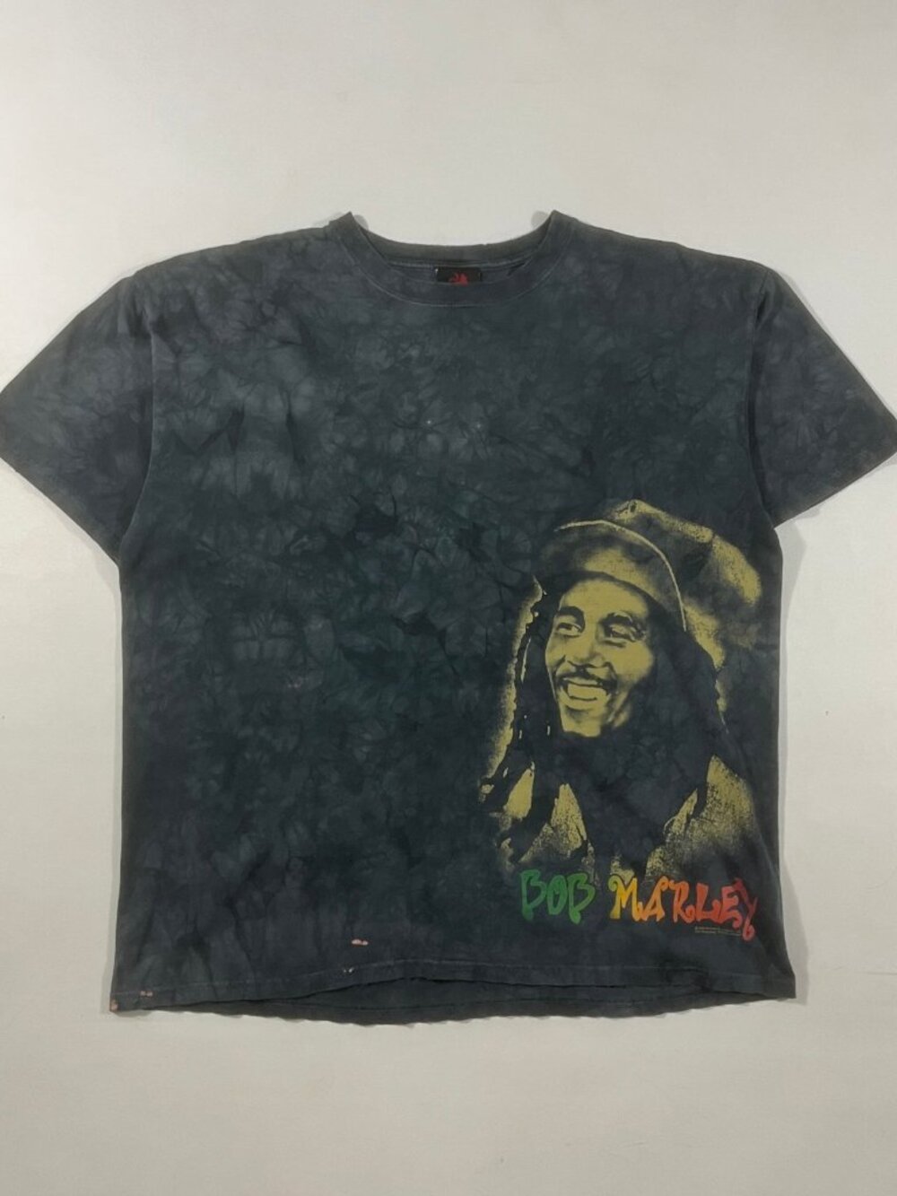 Vintage Bob Marley Zion Rootswear Black Tie Dye Reggae Graphic Tee 1X